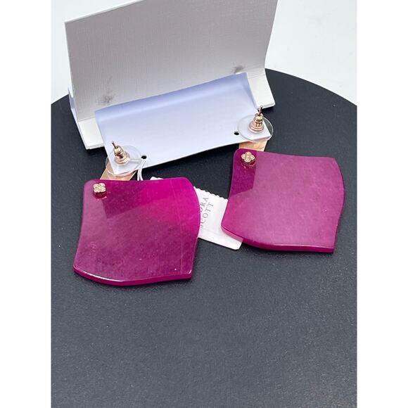 Kendra Scott Astoria Maroon Jade Gold Plated Boho Stone Earrings - Picture 10 of 10